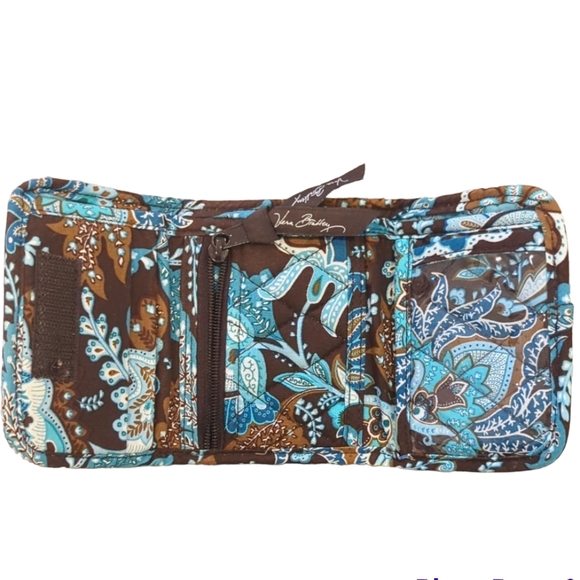 Vera Bradley Java Blue Shoulder Bag with Matching Trifold Wallet - Picture 6 of 6